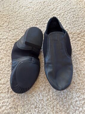 Capezio Black Leather Jazz Slip-On Dance Shoes